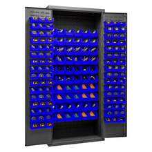 Load image into Gallery viewer, Durham 3603-156B-5295 Cabinet, 14 Gauge, 156 Blue Bins, 36 X 18 X 84