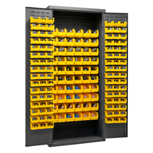 Load image into Gallery viewer, Durham 3603-156B-95 Cabinet, 14 Gauge, 156 Yellow Bins, 36 X 18 X 84