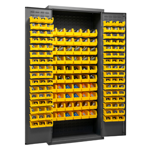 Durham 3603-156B-95 Cabinet, 14 Gauge, 156 Yellow Bins, 36 X 18 X 84