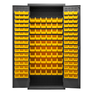 Durham 3603-156B-95 Cabinet, 14 Gauge, 156 Yellow Bins, 36 X 18 X 84