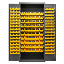 Load image into Gallery viewer, Durham 3603-156B-95 Cabinet, 14 Gauge, 156 Yellow Bins, 36 X 18 X 84