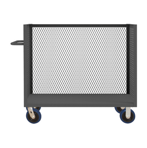 Durham 3ST-EX306045-8PU-95 3 Sided Mesh Truck, 1 Base Shelf, 30 X 60