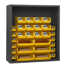 Load image into Gallery viewer, Durham 5006-30-95 Enclosed Shelving, 12 Gauge, 30 Yellow Bins, 48 X 18 X 60