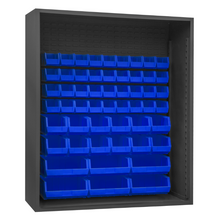 Load image into Gallery viewer, Durham 5019-54-5295 Enclosed Shelving, 12 Gauge, 54 Blue Bins, 60 X 24 X 72