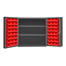 Load image into Gallery viewer, Durham DC-243636-48-2S-1795 Cabinet, 14 Gauge, 2 Shelves, 48 Red Bins, 36 X 24 X 36