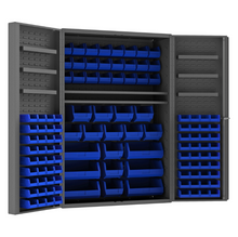 Load image into Gallery viewer, Durham DC48-114-6DS-5295 Cabinet, 14 Gauge, 6 Door Trays, 114 Blue Bins, 48 X 24 X 72