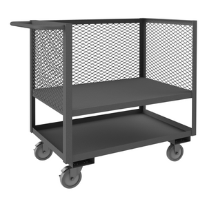 Durham 3SLT-EX1832-1.2K-95 3 Sided Low Deck Truck, Mesh Sides, 18 X 32, 1200 Lbs. Capacity