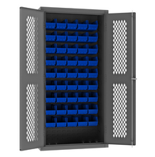 Load image into Gallery viewer, Durham EMDC361845B5295 Ventilated Cabinet, 14 Gauge, 45 Blue Bins, 36 X 18 X 72