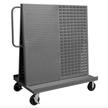 Load image into Gallery viewer, Durham AF-3048-PBLP-BS-95 A-Frame Truck, Double Sided, 1/2 Pegboard &amp; 1/2 Louvered Panels, Gray, 30 X 54-1/2 X 57