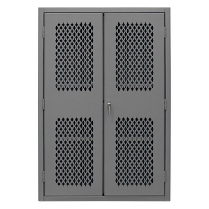 Durham EMDC-482472-PB-2S-95 Ventilated Pegboard Cabinet, 14 Gauge, 2 Shelves, 48 X 24 X 72