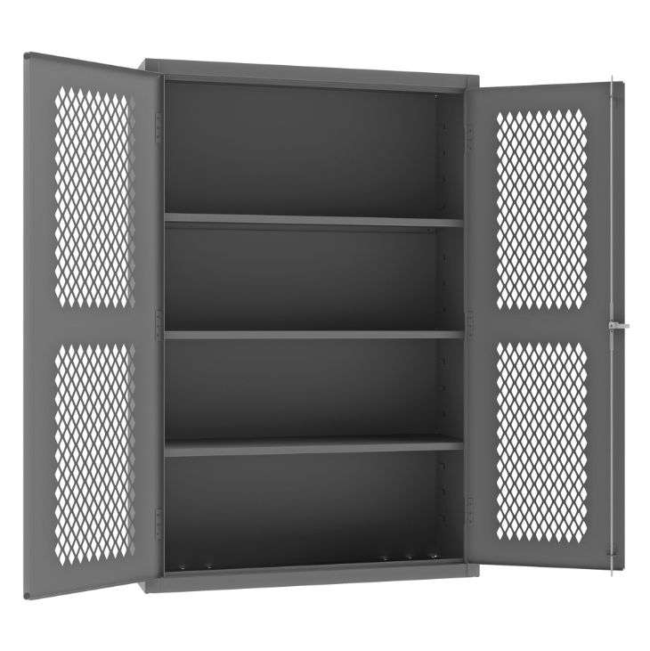 Durham EMDC-481872-95 Ventilated Shelves Cabinet, 14 Gauge, 3 Shelves, 48 X 18 X 72