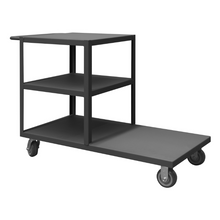 Load image into Gallery viewer, Durham EPT3S24485PU95 Platform Truck, 3 Sided, 1200 Lbs. Capacity, 24 X 24, 48 Bottom Shelf