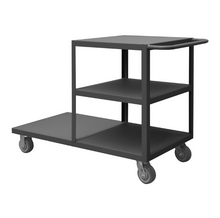 Load image into Gallery viewer, Durham EPT3S24485PU95 Platform Truck, 3 Sided, 1200 Lbs. Capacity, 24 X 24, 48 Bottom Shelf