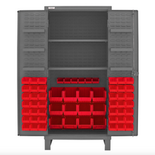 Load image into Gallery viewer, Durham HDC36-60-2S6D1795 Cabinet, 12 Gauge, 2 Shelves, 6 Door Shelves, 60 Red Bins, 36 X 24 X 78