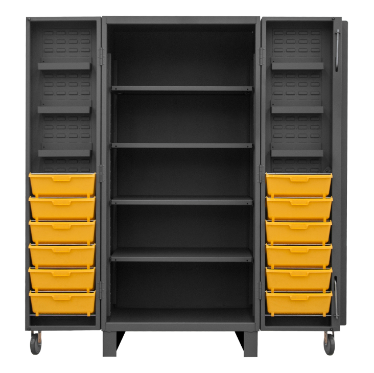 Durham HDC36-DC12TB4S95 Cabinet, 12 Gauge, 4 Shelves, 6 Door Trays, 12 Tilt Bins, 36 X 36 X 78