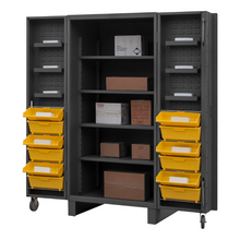 Load image into Gallery viewer, Durham HDC36-DC12TB4S95 Cabinet, 12 Gauge, 4 Shelves, 6 Door Trays, 12 Tilt Bins, 36 X 36 X 78