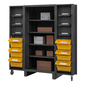 Durham HDC36-DC12TB4S95 Cabinet, 12 Gauge, 4 Shelves, 6 Door Trays, 12 Tilt Bins, 36 X 36 X 78