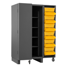 Load image into Gallery viewer, Durham HDC36-DC24TB4S95 Cabinet, 12 Gauge, 4 Shelves, 24 Tilt Bins, 36 X 36 X 78