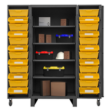 Load image into Gallery viewer, Durham HDC36-DC24TB4S95 Cabinet, 12 Gauge, 4 Shelves, 24 Tilt Bins, 36 X 36 X 78