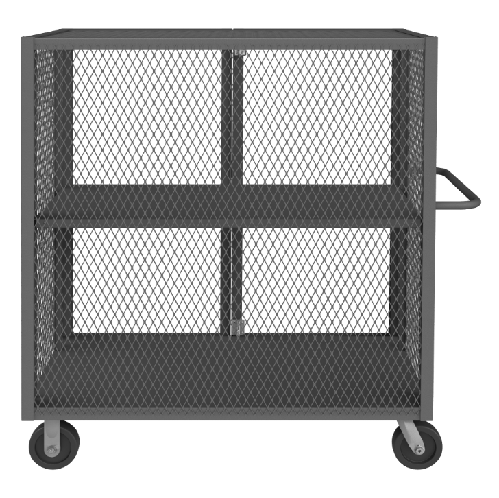 Durham HTL-2448-DD-1AS-95 Mesh Truck, 1 Adjustable Shelf, 24 X 48, 2000 Lbs. Capacity