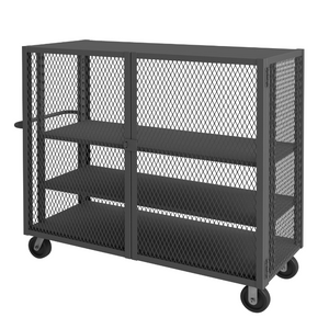 Durham HTL-2460-DD-3AS-95 Mesh Truck, 3 Adjustable Shelves, 24 X 60, 2000 Lbs. Capacity