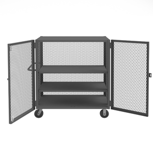 Durham HTL-3048-DD-2AS-95 Mesh Truck, 2 Adjustable Shelves, 30 X 48, 2000 Lbs. Capacity