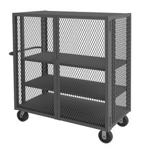 Durham HTL-3048-DD-2AS-95 Mesh Truck, 2 Adjustable Shelves, 30 X 48, 2000 Lbs. Capacity