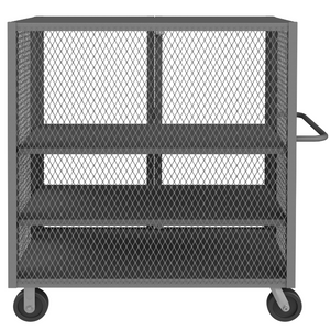 Durham HTL-3048-DD-2AS-95 Mesh Truck, 2 Adjustable Shelves, 30 X 48, 2000 Lbs. Capacity