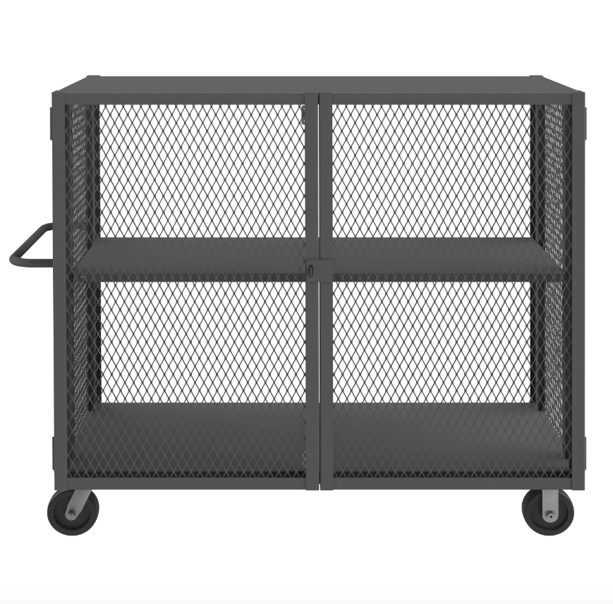 Durham HTL-3060-DD-1AS-95 Mesh Truck, 1 Adjustable Shelf, 30 X 60, 2000 Lbs. Capacity