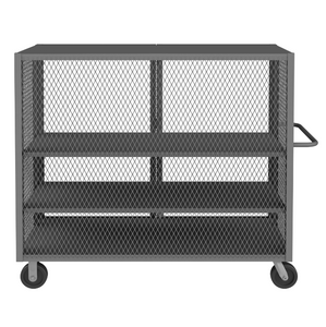 Durham HTL-3060-DD-2AS-95 Mesh Truck, 2 Adjustable Shelves, 30 X 60, 2000 Lbs. Capacity