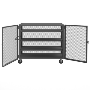 Durham HTL-3060-DD-3AS-95 Mesh Truck, 3 Adjustable Shelves, 30 X 60, 2000 Lbs. Capacity