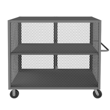 Load image into Gallery viewer, Durham HTL-3660-DD-1AS-95 Mesh Truck, 1 Adjustable Shelf, 36 X 60, 2000 Lbs. Capacity