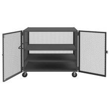 Load image into Gallery viewer, Durham HTL-3660-DD-2AS-95 Mesh Truck, 2 Adjustable Shelves, 36 X 60, 2000 Lbs. Capacity