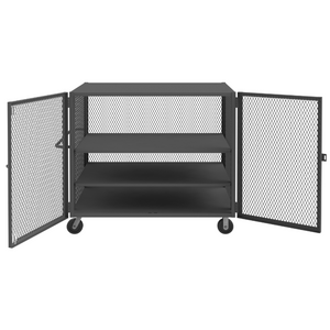 Durham HTL-3660-DD-2AS-95 Mesh Truck, 2 Adjustable Shelves, 36 X 60, 2000 Lbs. Capacity