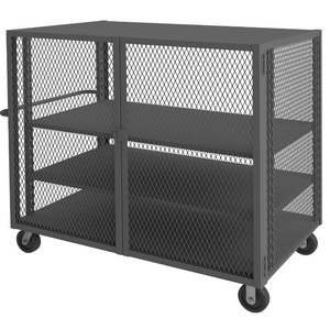 Durham HTL-3660-DD-2AS-95 Mesh Truck, 2 Adjustable Shelves, 36 X 60, 2000 Lbs. Capacity