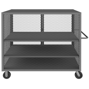 Durham HTL-3660-DD-2AS-95 Mesh Truck, 2 Adjustable Shelves, 36 X 60, 2000 Lbs. Capacity