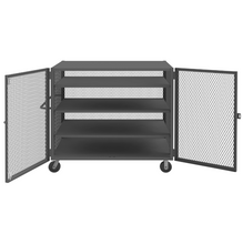 Load image into Gallery viewer, Durham HTL-3660-DD-3AS-95 Mesh Truck, 3 Adjustable Shelves, 36 X 60, 2000 Lbs. Capacity