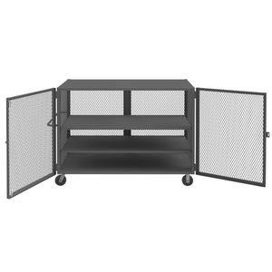 Durham HTL-3672-DD-2AS-95 Mesh Truck, 3 Adjustable Shelves, 36 X 72, 2000 Lbs. Capacity