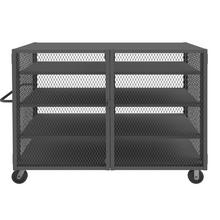 Load image into Gallery viewer, Durham HTL-4474-DD-3AS-95 Mesh Truck, 3 Adjustable Shelves, 44 X 74, 2000 Lbs. Capacity