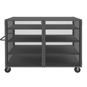 Durham HTL-4474-DD-3AS-95 Mesh Truck, 3 Adjustable Shelves, 44 X 74, 2000 Lbs. Capacity