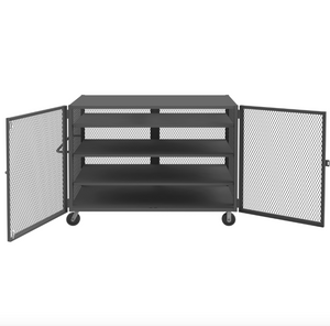 Durham HTL-4474-DD-3AS-95 Mesh Truck, 3 Adjustable Shelves, 44 X 74, 2000 Lbs. Capacity