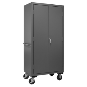 Durham 3501M-BLP-30-5295 Mobile Cabinet, 14 Gauge, 30 Blue Bins, 36 X 24 X 81