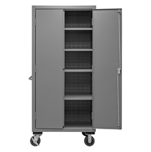 Load image into Gallery viewer, Durham 3501M-BLP-4S-95 Mobile Cabinet, 14 Gauge, 4 Adjustable Shelves, 36 X 24 X 81