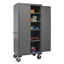 Load image into Gallery viewer, Durham 3501M-BLP-4S-95 Mobile Cabinet, 14 Gauge, 4 Adjustable Shelves, 36 X 24 X 81