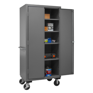 Durham 3501M-BLP-4S-95 Mobile Cabinet, 14 Gauge, 4 Adjustable Shelves, 36 X 24 X 81