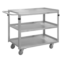 Load image into Gallery viewer, Durham SRSC12016243FLD4PU Stainless Steel Stock Cart, 3 Shelves, 17 X 30-7/16 X 34