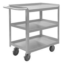 Load image into Gallery viewer, Durham SRSC1618303FLD5PU Stainless Steel Stock Cart, 3 Shelves, 18-1/8 X 36 X 35