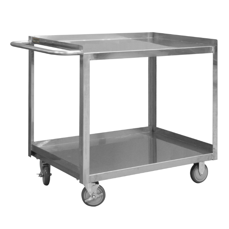 Durham SRSC1624362FLD5PU Stainless Steel Stock Cart, 2 Shelves, 24-1/8 X 42 X 35