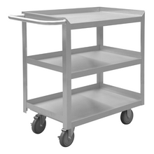 Load image into Gallery viewer, Durham SRSC1624363FLD5PU Stainless Steel Stock Cart, 3 Shelves, 24-1/8 X 42 X 35