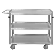 Load image into Gallery viewer, Durham SRSC2022363FLD4PU Stainless Steel Stock Cart, 3 Shelves, 22-1/2 X 42-7/16 X 34